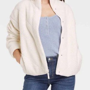Women's Universal Thread Quilted Sherpa Jacket Universal Thread Off White- XS